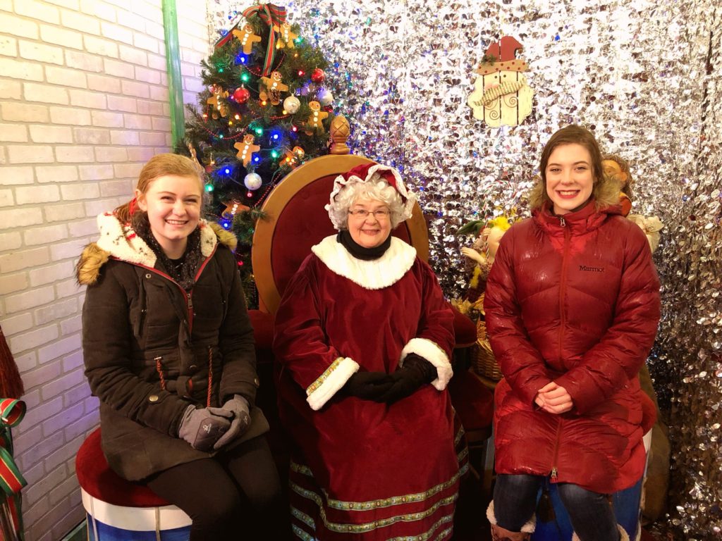 Hannah and Kenzie meet Mrs. Clause