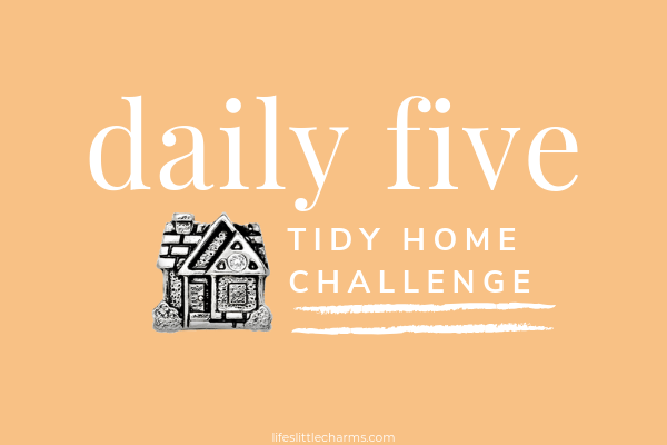 daily five tidy home challenge graphic