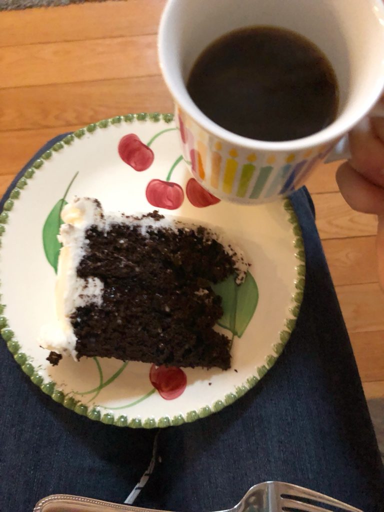 Slice of Cake and Coffee in the birthday mug