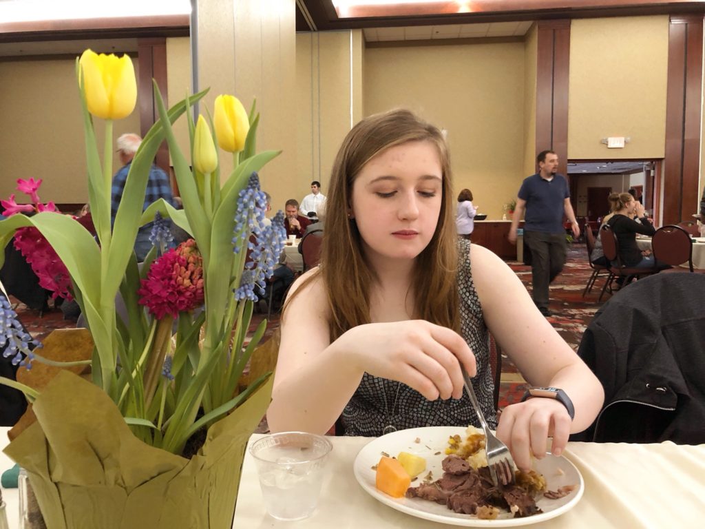 Meg at Easter Buffet