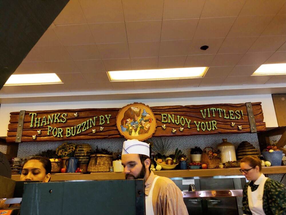 The Country Bears thanking you for eating at the Hungry Bear Restaurant, Disneyland