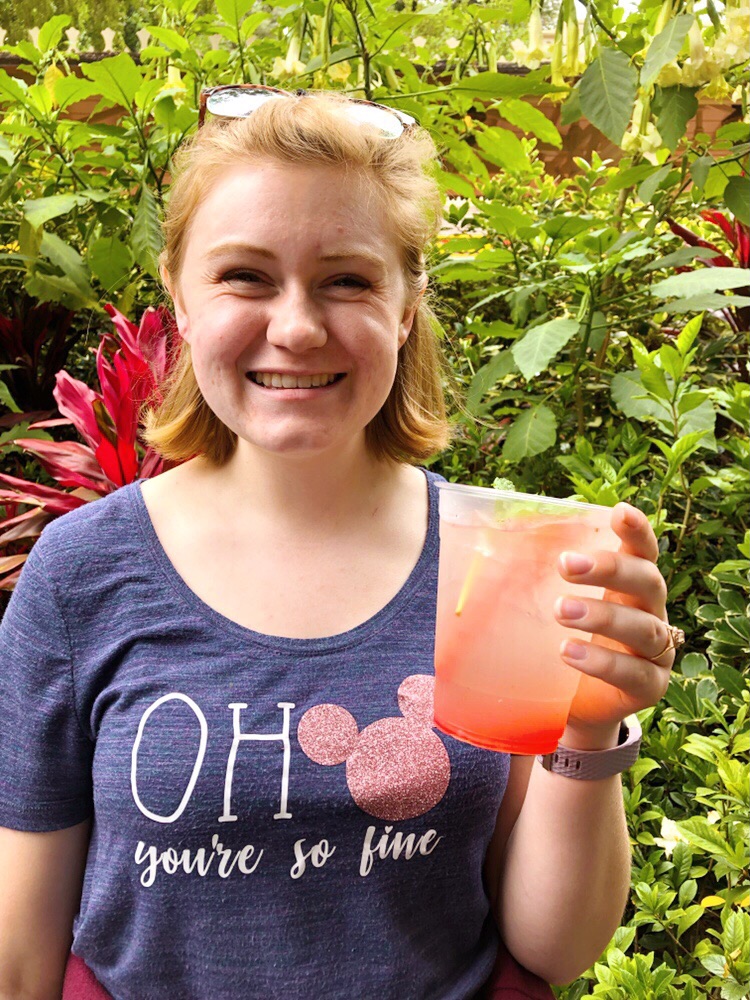 Hannah holding a Watermelon Mint Julep